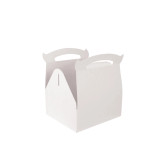 White Pastry Box With Handles L:7.09in W:7.09in H:3.94in - 50 pcs White Pastry Box With Handles L:7.09in W:7.09in H:3.94in - 50 pcs